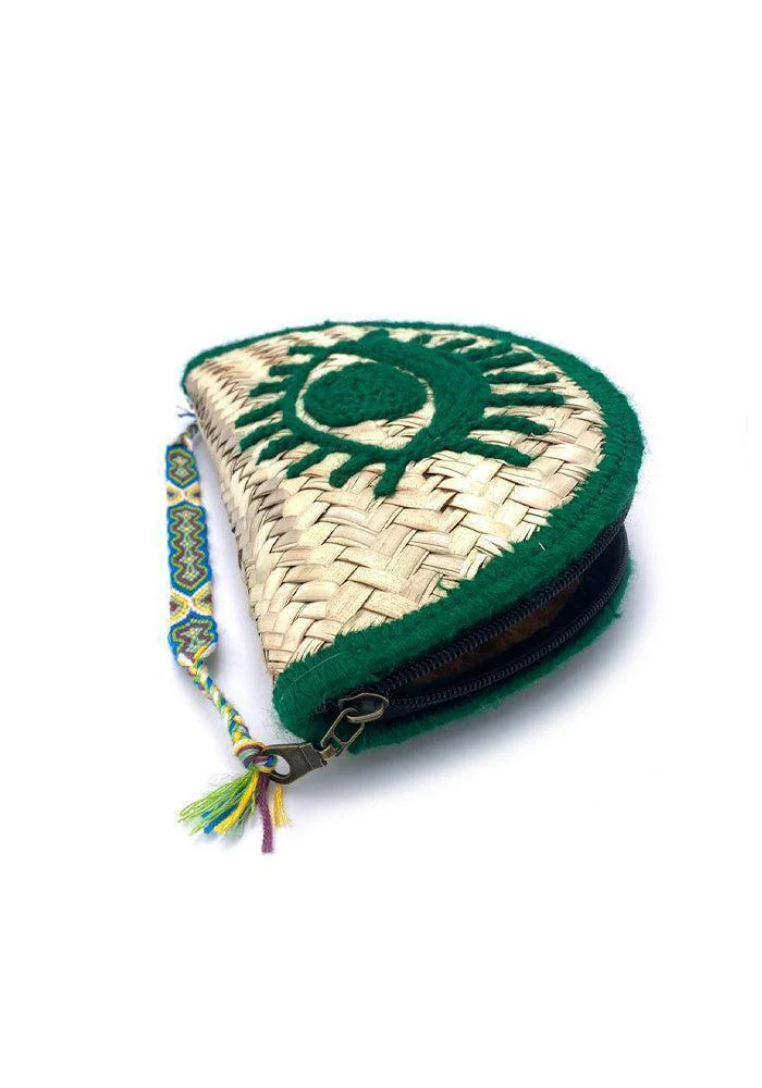 Pochette Oeil En Osier Verte – Image 4