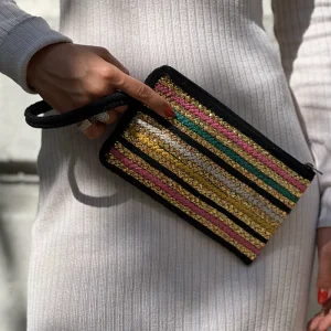 Pochette Rayée Noire