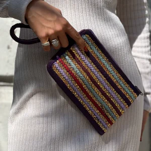 Pochette Rayée Violette