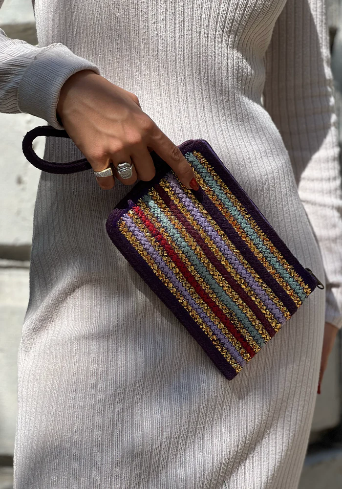 Pochette Rayée Violette – Image 2