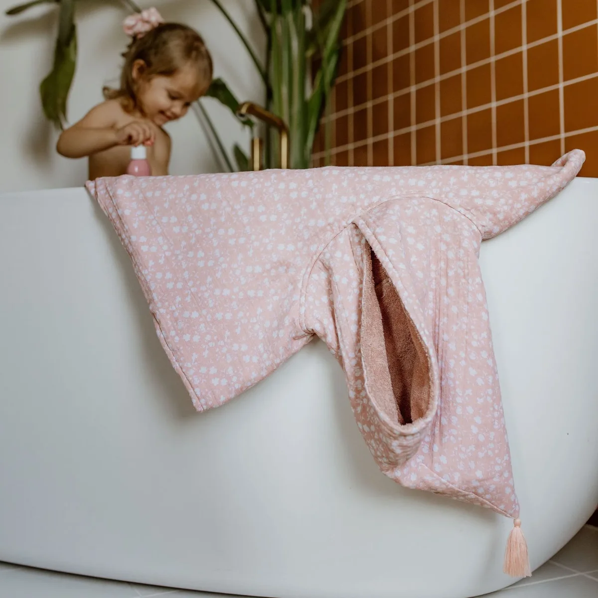 Poncho de bain - Bloom blush – Image 4
