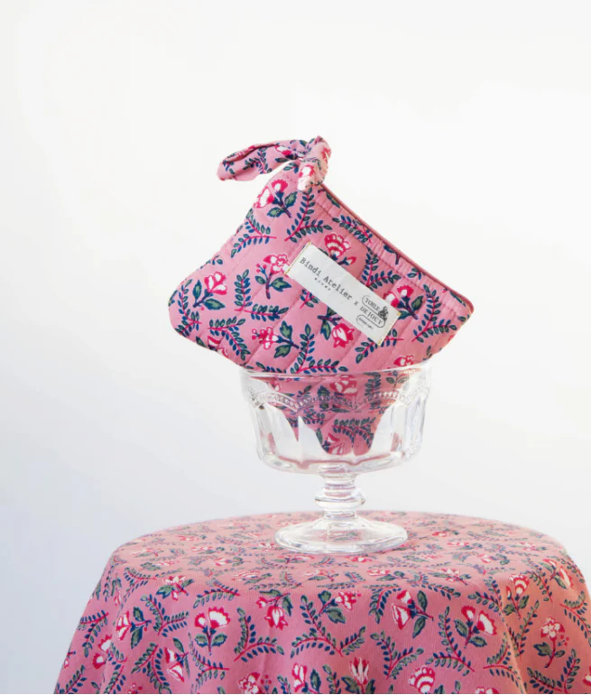 Porte-monnaie Flora framboise - MUSÉE DE LA TOILE DE JOUY X BINDI ATELIER – Image 2