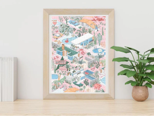 PUZZLE 1000 PIÈCES 68 X 48 CM - PALM SPRINGS PAR JACQUELINE COLLEY – Image 2