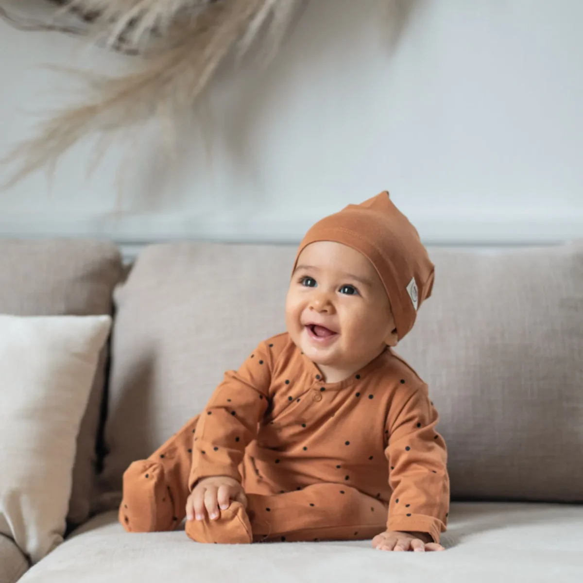 Pyjama bébé jersey - Dots nut – Image 4