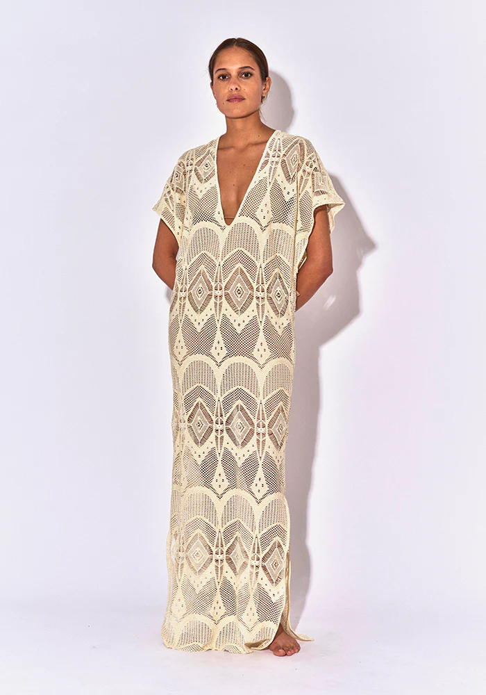 Robe Kaftan Écru – Image 2