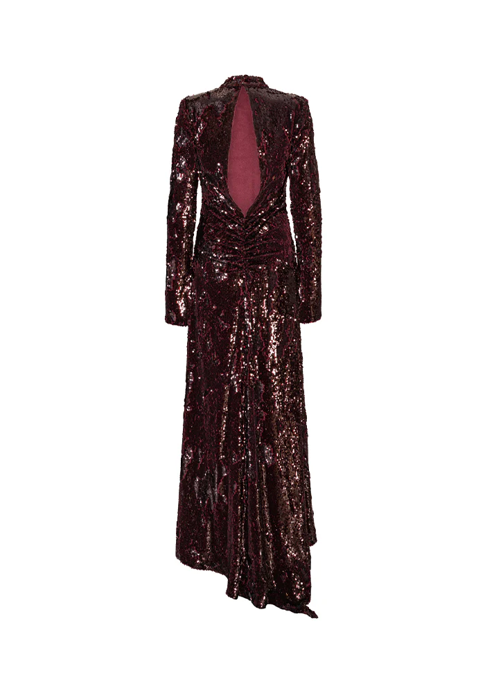 Robe Sequins Bordeaux – Image 3