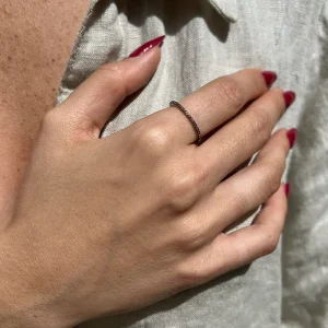 Bague Anneau Fin Ruthenium