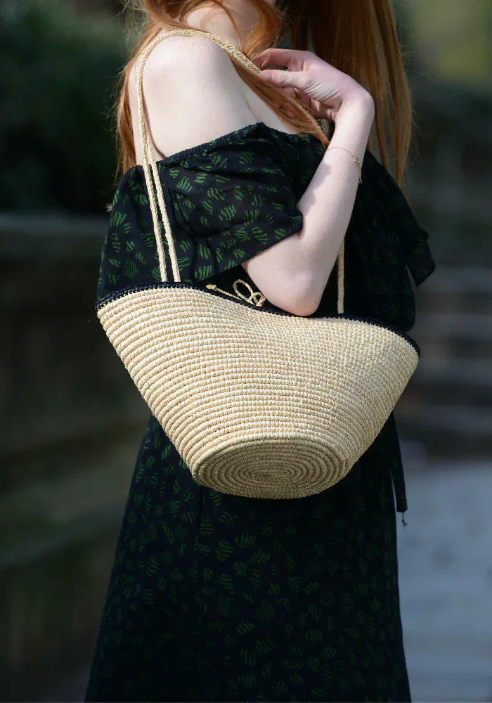 Panier Carla Petit Naturel Et Noir – Image 3