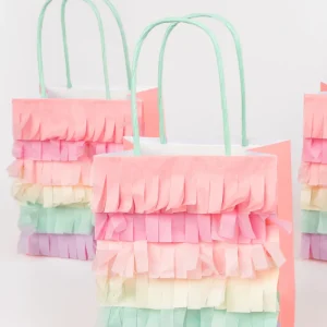 Lot De 8 Sacs Cadeaux À Franges Multicolores