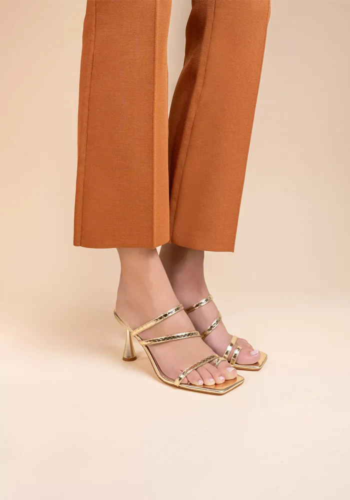 Mules À Talons Sorento Dorées – Image 5