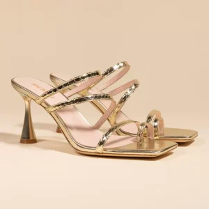 Mules À Talons Sorento Dorées