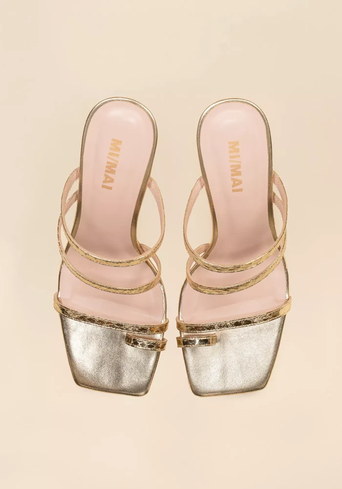 Mules À Talons Sorento Dorées – Image 6