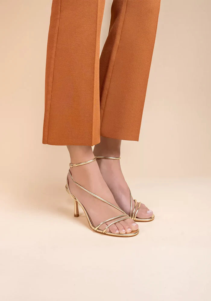 Sandales À Talons Cagliari Dorées – Image 3