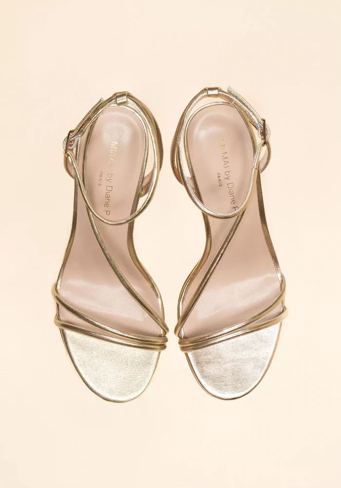 Sandales À Talons Cagliari Dorées – Image 6