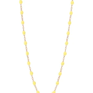 Sautoir Classique Gigi Or Rose Et Résines Mimosa 60cm