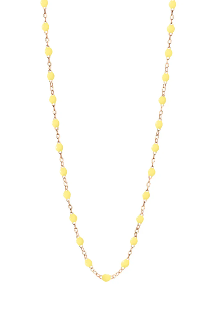 Sautoir Classique Gigi Or Rose Et Résines Mimosa 60cm – Image 2