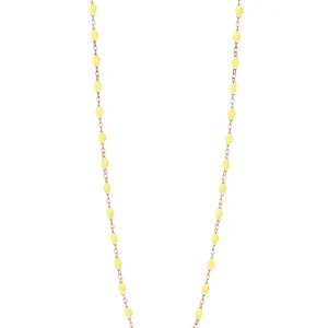 Sautoir Classique Gigi Or Rose Et Résines Mimosa 86cm