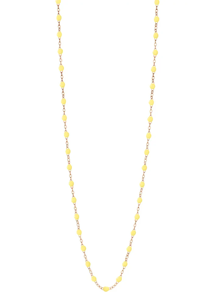 Sautoir Classique Gigi Or Rose Et Résines Mimosa 86cm – Image 2