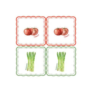 Lot De 20 Serviettes En Papier Tomate Asperge