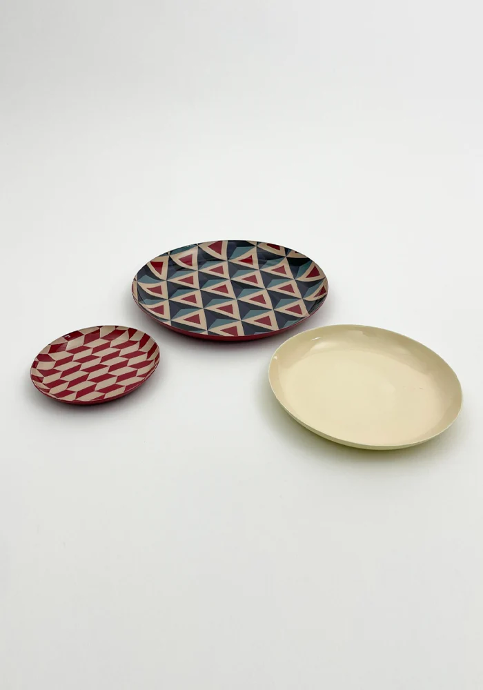 Set De 3 Plateaux Ronds Retro – Image 3