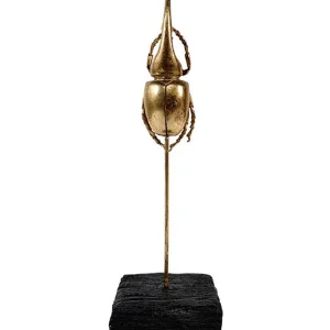 Statue Scarabee A Trompe Doré