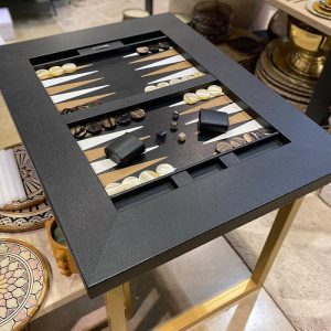 Table De Backgammon Noir Et Doré