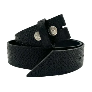 Tige De Ceinture Cuir Preto Python Noire