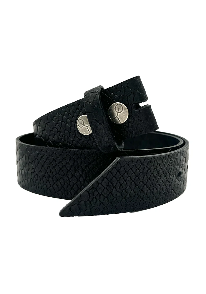 Tige De Ceinture Cuir Preto Python Noire – Image 2