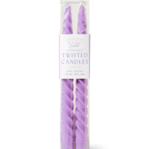 Set De 2 Bougies Torsadées Violettes
