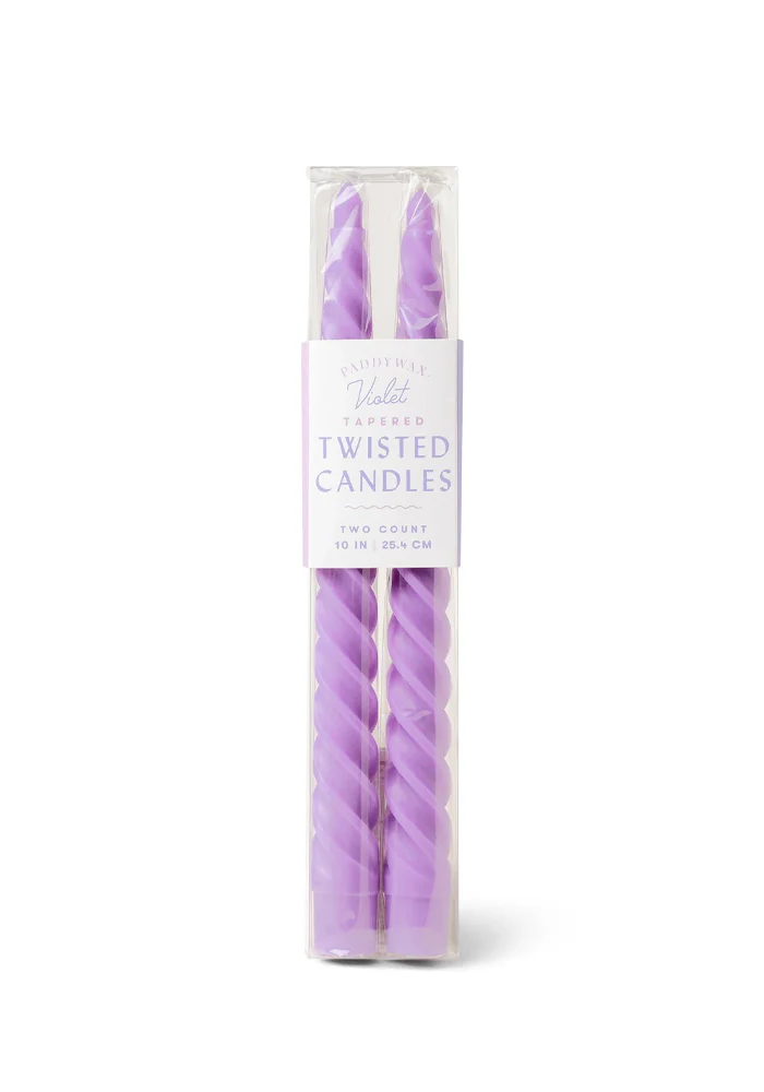 Set De 2 Bougies Torsadées Violettes