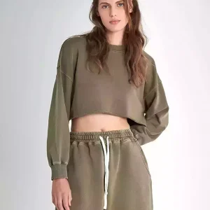 Sweat Urban Crop Kaki